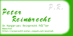 peter reinprecht business card